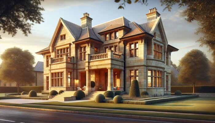 Stunning West Lothian home featuring Tuscany limestone exteriors, enhancing market value and sophistication.