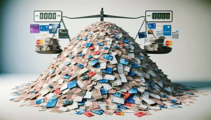 The Future of Debt Consolidation Loans: Trends and Predictions | DCL The Future of Debt Consolidation Loans: A scale balancing credit cards, loans, and consolidation loans against £1.7 trillion UK household debt.