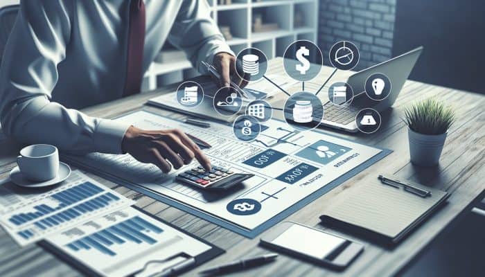Strategic Budgeting for Loan Repayments: Timing Your Debt Consolidation Loan | DCL Individual planning a budget on a spreadsheet in a home office, focusing on loan repayments.