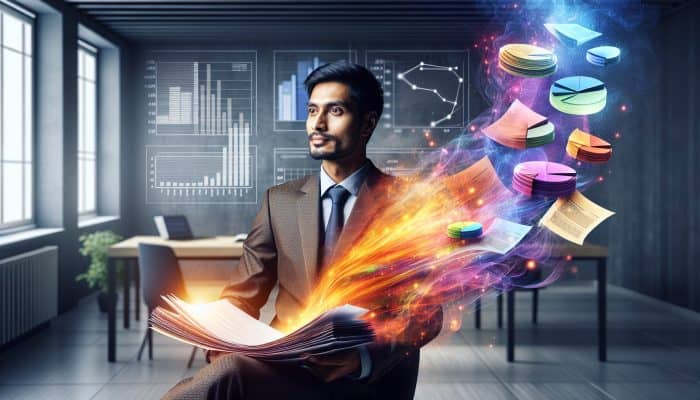 How Debt Consolidation Changes Your Credit Profile: A Guide | DCL How Debt Consolidation Changes Your Credit Profile: A person merging colorful debt papers into one lighter loan document, symbolizing debt consolidation in an office.