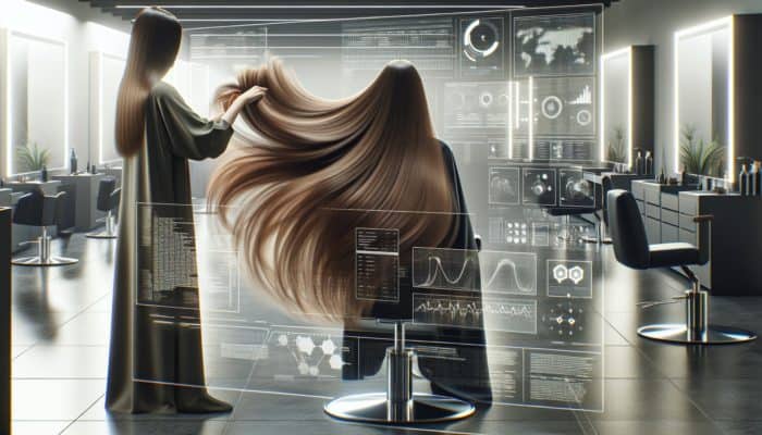 A stylist expertly applying point, slide, and texturizing cuts for seamless, voluminous long layers in a salon.
