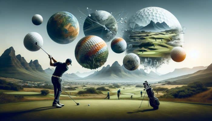 A South African golfer skillfully managing golf ball trajectory on a varied course.