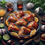 BBQ Chicken Thighs topped with Delicious Mango Salsa