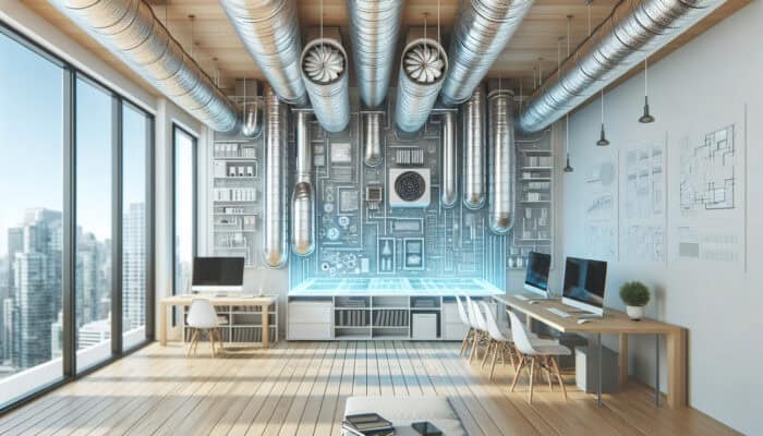 A modern, clean duct system in a West Vancouver home with clear airflow through well-maintained vents.