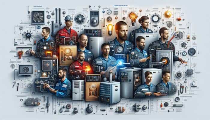 Infographic showcasing Langley furnace technicians at work, providing maintenance and service tips.