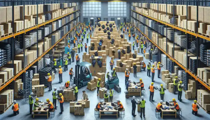 Safety Gloves Supplier In Goole: Warehouse in Goole, UK, showcasing quality safety gloves for various industries.