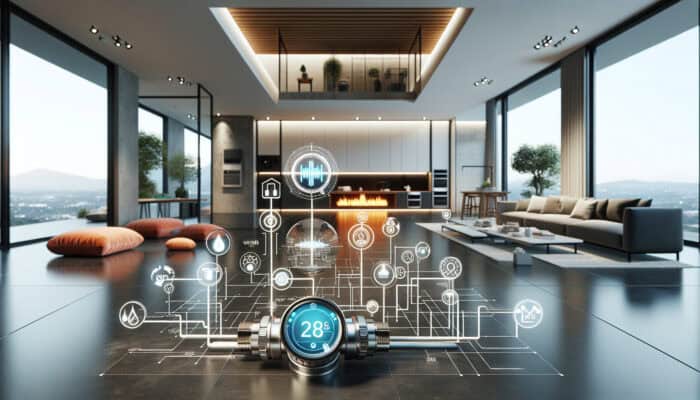 Modern plumbing with trenchless valve replacement technology and smart valves in a contemporary home.